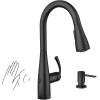 imageMoen Essie Mediterranean Bronze MotionSense Wave OneHandle Touchless Kitchen Faucet with Pulldown Sprayer and Soap Dispenser 87014EWBRBMatte Black