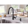 imageMoen Essie Mediterranean Bronze MotionSense Wave OneHandle Touchless Kitchen Faucet with Pulldown Sprayer and Soap Dispenser 87014EWBRBMatte Black