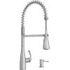 imageMoen Essie Mediterranean Bronze MotionSense Wave OneHandle Touchless Kitchen Faucet with Pulldown Sprayer and Soap Dispenser 87014EWBRBSpot Resist Stainless