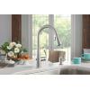 imageMoen Essie Mediterranean Bronze MotionSense Wave OneHandle Touchless Kitchen Faucet with Pulldown Sprayer and Soap Dispenser 87014EWBRBSpot Resist Stainless