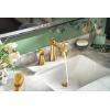 imageMoen Flara Brushed Gold Two Handle 8 in Widespread Cross Handle Bathroom Faucet Trim Kit Valve Required Sold Separately TS6985BG