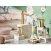imageMoen Flara Brushed Gold Two Handle 8 in Widespread Cross Handle Bathroom Faucet Trim Kit Valve Required Sold Separately TS6985BG