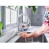 imageMoen Haelyn Matte Black SingleHandle PullDown Sprayer Kitchen Faucet Featuring Power Boost for a Faster Clean Soap Dispenser Included 87627BLChrome