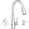 imageMoen Haelyn Matte Black SingleHandle PullDown Sprayer Kitchen Faucet Featuring Power Boost for a Faster Clean Soap Dispenser Included 87627BLChrome