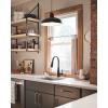imageMoen Haelyn Matte Black SingleHandle PullDown Sprayer Kitchen Faucet Featuring Power Boost for a Faster Clean Soap Dispenser Included 87627BLMatte Black