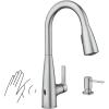 imageMoen Haelyn Matte Black SingleHandle PullDown Sprayer Kitchen Faucet Featuring Power Boost for a Faster Clean Soap Dispenser Included 87627BLSpot Resist Stainless