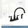 imageMoen Hutchinson Mediterranean Bronze 2Handle HighArc Kitchen Faucet with Side Sprayer 87048BRB
