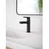 imageMoen Meena Matte Black OneHandle Single Hole Modern Bathroom Sink Faucet with Optional Deckplate and Drain Assembly 84794BLMatte Black