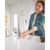 imageMoen Riley Chrome OneHandle Pulldown Kitchen Faucet Featuring Power Boost for a Faster Clean and Reflex Docking System for the Spray Head Modern Kitchen Sink Faucet 7402CChrome