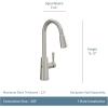 imageMoen Riley Chrome OneHandle Pulldown Kitchen Faucet Featuring Power Boost for a Faster Clean and Reflex Docking System for the Spray Head Modern Kitchen Sink Faucet 7402CMatte Black