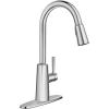 imageMoen Riley Chrome OneHandle Pulldown Kitchen Faucet Featuring Power Boost for a Faster Clean and Reflex Docking System for the Spray Head Modern Kitchen Sink Faucet 7402CChrome