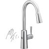 imageMoen Riley Chrome OneHandle Pulldown Kitchen Faucet Featuring Power Boost for a Faster Clean and Reflex Docking System for the Spray Head Modern Kitchen Sink Faucet 7402CChrome