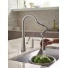 imageMoen Riley Chrome OneHandle Pulldown Kitchen Faucet Featuring Power Boost for a Faster Clean and Reflex Docking System for the Spray Head Modern Kitchen Sink Faucet 7402CSpot Resist Stainless