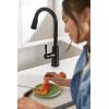 imageMoen Riley Chrome OneHandle Pulldown Kitchen Faucet Featuring Power Boost for a Faster Clean and Reflex Docking System for the Spray Head Modern Kitchen Sink Faucet 7402CMatte Black