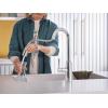 imageMoen Riley Chrome OneHandle Pulldown Kitchen Faucet Featuring Power Boost for a Faster Clean and Reflex Docking System for the Spray Head Modern Kitchen Sink Faucet 7402CChrome