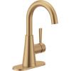 imageMoen Ronan Bronzed Gold OneHandle Single Hole Modern Bathroom Sink Faucet with Optional Deckplate and Spring Loaded Drain Assembly 84021BZG