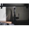 imageMoen S44101BL Colinet OneHandle Single Hole Traditional Bathroom Sink Faucet Matte Black