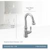 imageMoen S53004SRS Weymouth Shepherds Hook Pulldown Kitchen Bar Faucet Featuring Metal Wand with Power Clean Spot Resist StainlessBrushed Gold