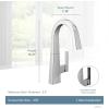 imageMoen S55005BL Nio OneHandle Bar Faucet Includes Secondary Finish Handle Option Matte BlackChrome