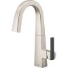 imageMoen S55005BL Nio OneHandle Bar Faucet Includes Secondary Finish Handle Option Matte BlackSpot Resist Stainless