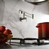 imageMoen S665BLS Modern Wall Mount Swing Arm Folding Pot Filler Kitchen Faucet Black StainlessChrome