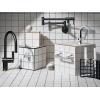 imageMoen S665BLS Modern Wall Mount Swing Arm Folding Pot Filler Kitchen Faucet Black StainlessMatte Black