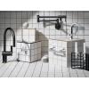 imageMoen S665BLS Modern Wall Mount Swing Arm Folding Pot Filler Kitchen Faucet Black StainlessMatte Black
