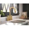 imageMoen S73204ORB Weymouth Two Handle Pulldown Bridge Kitchen Faucet Oil Rubbed BronzeBrushed Gold