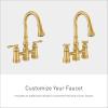 imageMoen S73204ORB Weymouth Two Handle Pulldown Bridge Kitchen Faucet Oil Rubbed BronzeBrushed Gold