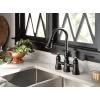 imageMoen S73204ORB Weymouth Two Handle Pulldown Bridge Kitchen Faucet Oil Rubbed BronzeMatte Black