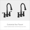 imageMoen S73204ORB Weymouth Two Handle Pulldown Bridge Kitchen Faucet Oil Rubbed BronzeMatte Black