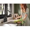 imageMoen S73204ORB Weymouth Two Handle Pulldown Bridge Kitchen Faucet Oil Rubbed BronzeMatte Black