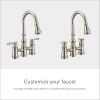 imageMoen S73204ORB Weymouth Two Handle Pulldown Bridge Kitchen Faucet Oil Rubbed BronzePolished Nickel