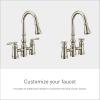 imageMoen S73204ORB Weymouth Two Handle Pulldown Bridge Kitchen Faucet Oil Rubbed BronzePolished Nickel
