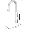 imageMoen S75005BL Nio Collection One Pulldown Kitchen Faucet with Power Clean Includes Secondary Finish Handle Option Matte BlackChrome