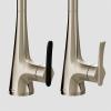 imageMoen Sinema Polished Nickel OneHandle High Arc Pulldown Kitchen Faucet featuring Power Boost and Reflex Accent Handle Included for Customizing S7235NL