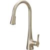 imageMoen Sinema Polished Nickel OneHandle High Arc Pulldown Kitchen Faucet featuring Power Boost and Reflex Accent Handle Included for Customizing S7235NL
