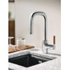 imageMoen Tenon Chrome One Handle Modern Bar Pulldown Faucet S64001