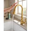 imageMoen Weymouth Chrome Smart Faucet Touchless Pull Down Sprayer Kitchen Faucet with Voice Control and Power Boost S73004EVCBrushed Gold