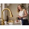 imageMoen Weymouth Chrome Smart Faucet Touchless Pull Down Sprayer Kitchen Faucet with Voice Control and Power Boost S73004EVCBrushed Gold
