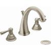 imageMOEN T6125BN Kingsley Two Handle Widespread HighArc Bathroom Faucet Valve Required Brushed Nickel