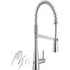 imageMoen 5925EWBL Sleek Spring Pulldown Kitchen Faucet with Power Boost Matte BlackChrome