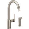 imageMoen 7165SRS Align OneHandle HighArc Modern Kitchen Faucet with Side Spray Spot Resist StainlessSpot Resist Stainless
