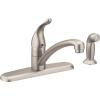 imageMoen 7430SRS Chateau OneHandle LowArc Kitchen Faucet with Side Sprayer Spot Resist Stainless
