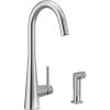 imageMoen 7870SRS Sleek OneHandle High Arc Kitchen Faucet with Side Spray Spot Resist StainlessChrome