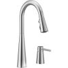 imageMoen 7871BL Sleek OneHandle High Arc Kitchen Faucet with InDeck Handle Matte BlackChrome