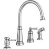 imageMoen 87042SRS Edison Spot Resist Stainless OneHandle High Arc 4hole Kitchen Faucet with Side Sprayer and Soap DispenserFaucet