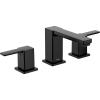 imageMoen 90 Degree Matte Black TwoHandle Widespread Modern Bathroom Faucet Valve Required TS6721BL