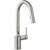 imageMoen Align Spot Resist Stainless Motionsense TwoSensor Touchless OneHandle High Arc Modern Pulldown Kitchen Faucet with Reflex Docking System 7565ESRS