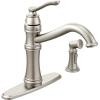 imageMoen Belfield Oil Rubbed Bronze Traditional One Handle High Arc Kitchen Faucet with Side Spray and Optional Deckplate Included 7245ORBStainless Steel